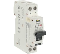 Автоматический выключатель дифференциального тока IEK ARMAT B06S 1P+NP C16 30мА тип AC (18мм) AR-B06S-1N-C16C030