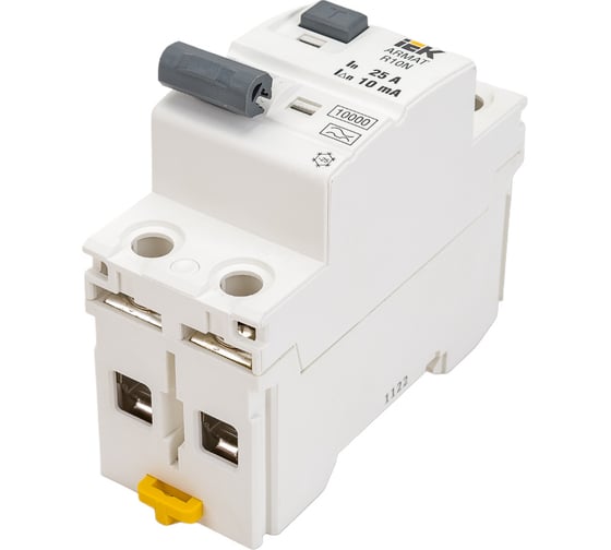 Выключатель дифференциального тока IEK ARMAT R10N 2P 25А 10мА тип A AR-R10N-2-025A010