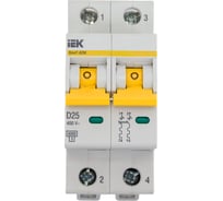 Автоматический выключатель IEK ВА47-60M 2Р 25А 6кА D MVA31-2-025-D