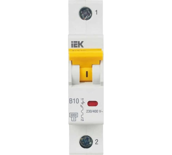 Автоматический выключатель IEK ВА47-60M 1Р 10А 6кА B MVA31-1-010-B