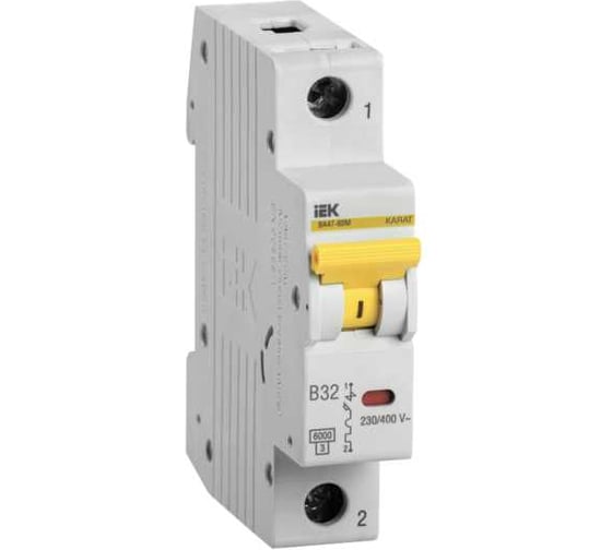 Автоматический выключатель IEK ВА47-60M 1Р 32А 6кА B MVA31-1-032-B