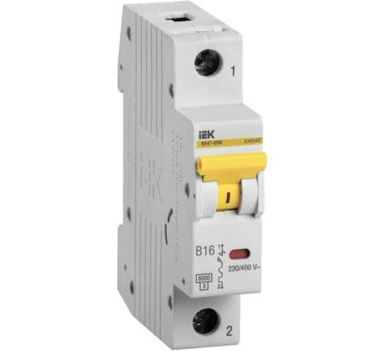 Автоматический выключатель IEK ВА47-60M 1Р 16А 6кА B MVA31-1-016-B