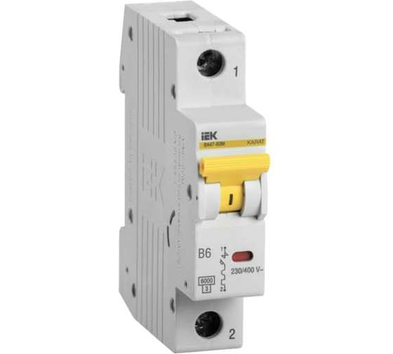 Автоматический выключатель IEK ВА47-60M 1Р 6А 6кА B MVA31-1-006-B