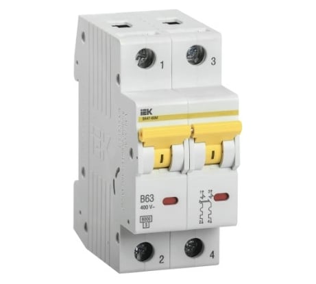 Автоматический выключатель IEK ВА47-60M 2Р 6А 6кА B MVA31-2-006-B