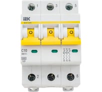 Автоматический выключатель IEK ВА47-60M 3Р 10А 6кА С MVA31-3-010-C