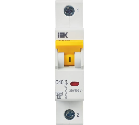 Автоматический выключатель IEK ВА47-60M 1Р 40А 6кА С MVA31-1-040-C