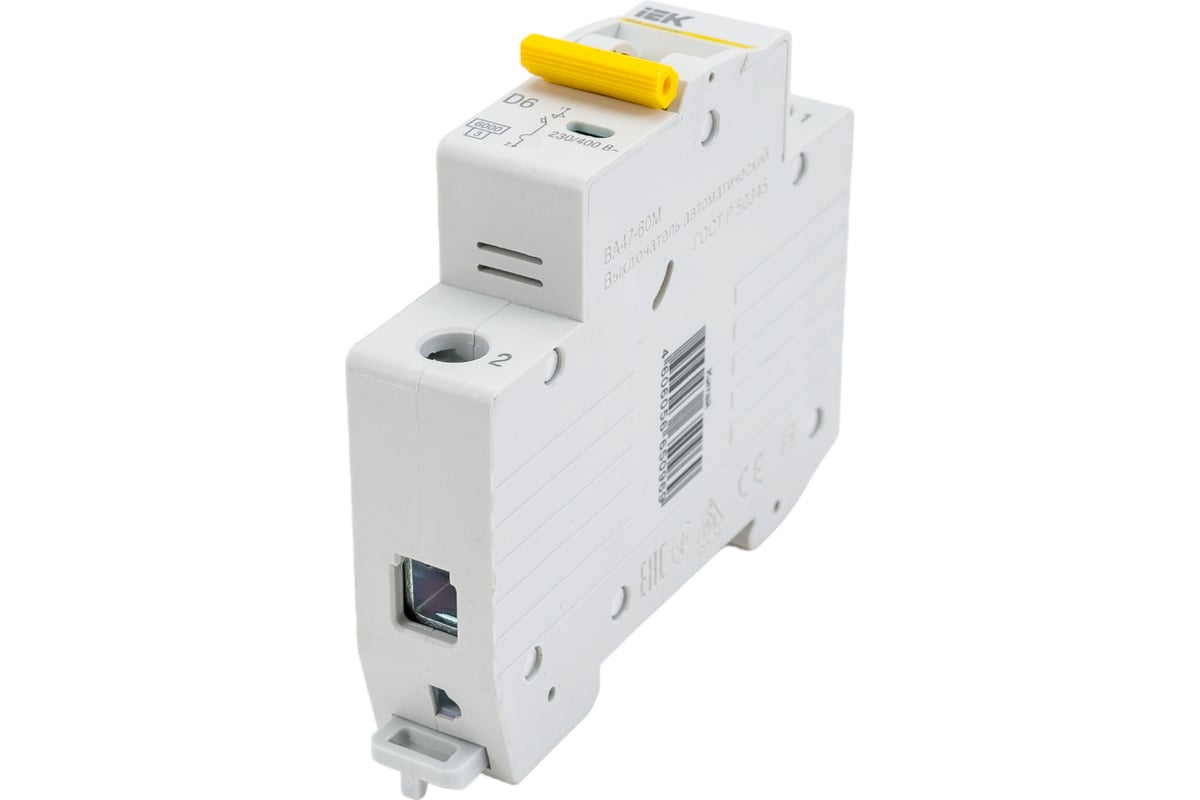 Автоматический выключатель IEK ВА47-60M 1Р 6А 6кА D MVA31-1-006-D ...