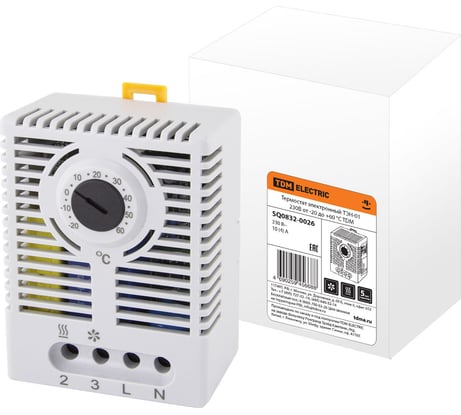 Электронный термостат TDM ELECTRIC ТЭН-01 230В от -20 до +60 градусов C SQ0832-0026