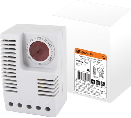 Электронный термостат TDM ELECTRIC ТЭН-02 230В, от -20 до +60 градусов C SQ0832-0027