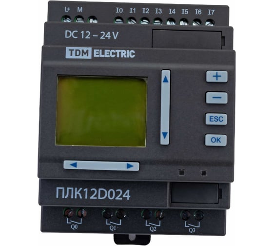 Программируемый логический контроллер TDM ПЛК12D024 с дисплеем, 24В SQ0750-0002