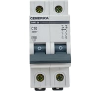 Автоматический выключатель GENERICA ВА47-29 2Р 10А 4,5кА х-ка С MVA25-2-010-C