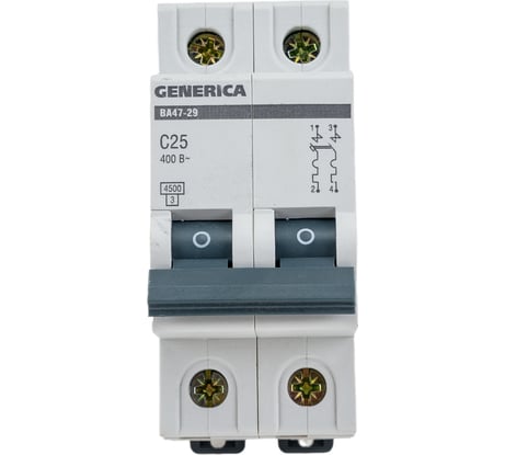 Автоматический выключатель GENERICA ВА47-29 2Р 25А 4,5кА х-ка С MVA25-2-025-C