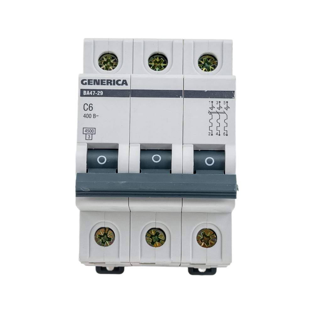 Автоматический выключатель GENERICA ВА47-29 3Р 6А 4,5кА х-ка С MVA25-3 ...