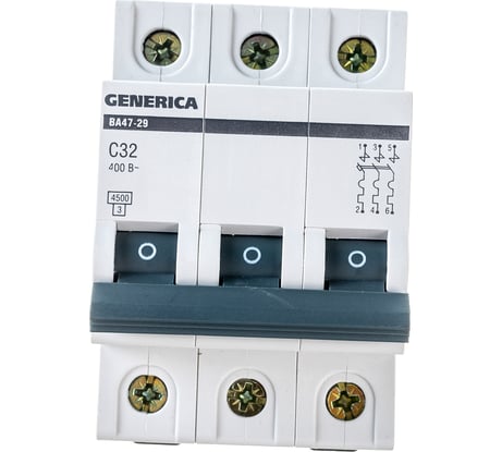 Автоматический выключатель GENERICA ВА47-29 3Р 32А 4,5кА х-ка С MVA25-3-032-C