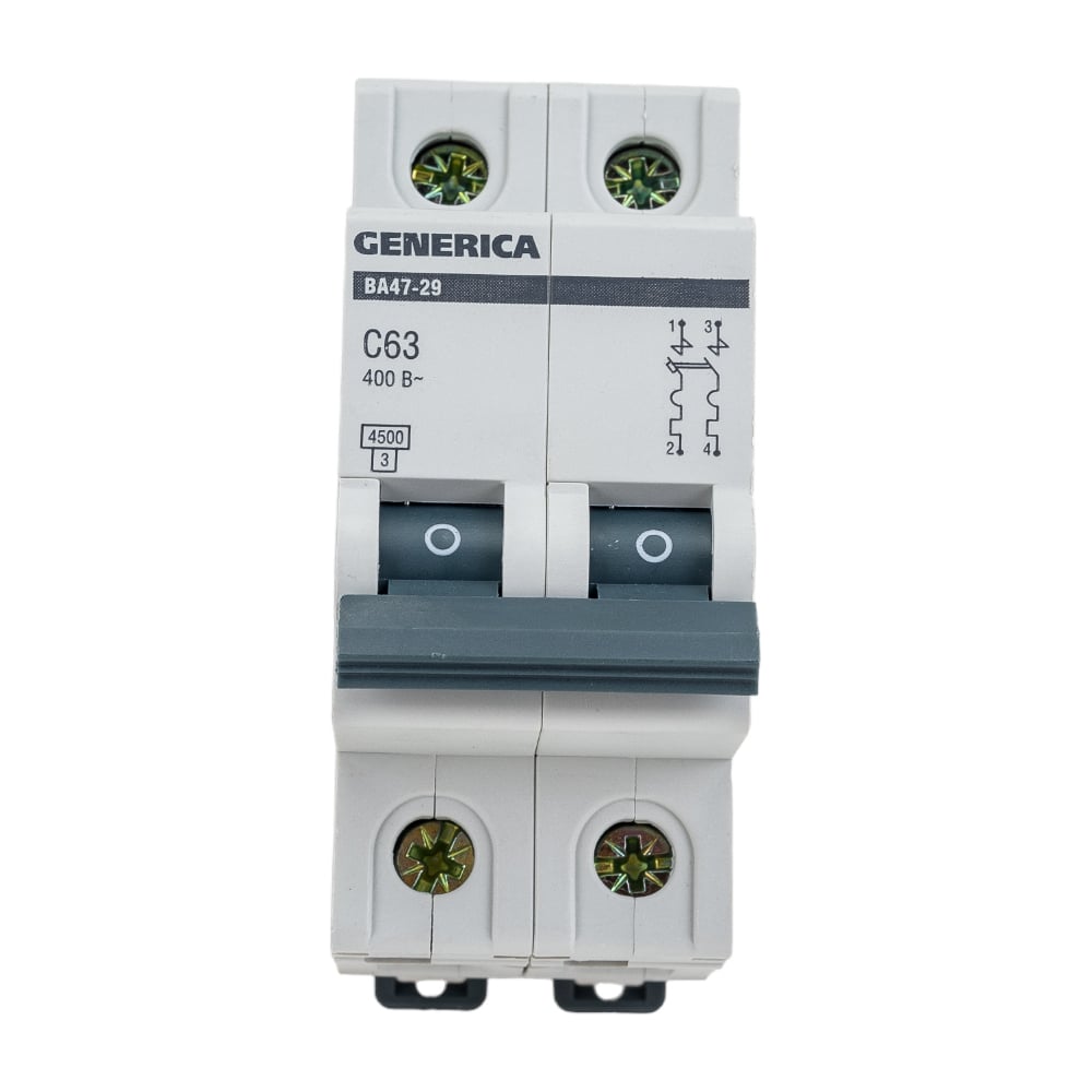 Автоматический выключатель GENERICA ВА47-29 2Р 63А 4,5кА х-ка С MVA25-2 ...