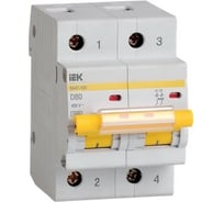 Автоматический выключатель IEK ВА47-100 2Р 80А 10кА х-ка D ИЭК MVA40-2-080-D