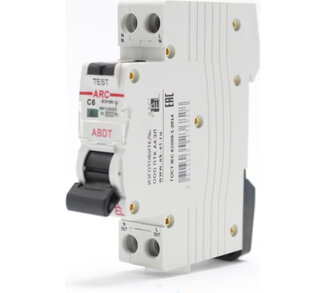 Автоматический выключатель дифференциального тока AKEL АВДТ ARC-1P+N-C6-30mA-ТипAC 400913