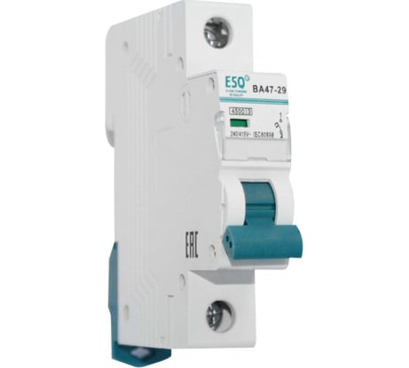 Автоматический выключатель ESQ ВА 47-29 1 полюс, 3А, ток короткого замыкания 4.5кА, хар-ка С 14.03.01.000002