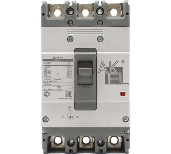 Автоматический выключатель AKEL ВА55-37-103ТР125-С 207510