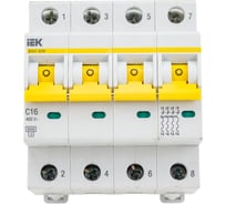 Автоматический выключатель IEK ВА47-60M 4Р 16А 6кА С MVA31-4-016-C