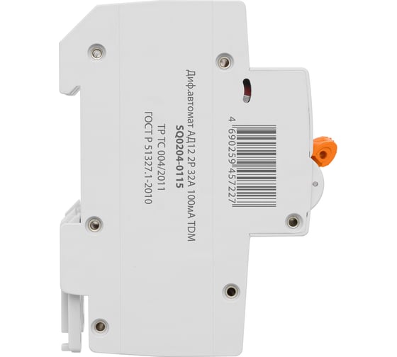 Дифференциальный автомат TDM ELECTRIC АД12 2P, C32, 100мА, 4,5кА, тип АС, 3 модуля, SQ0204-0115