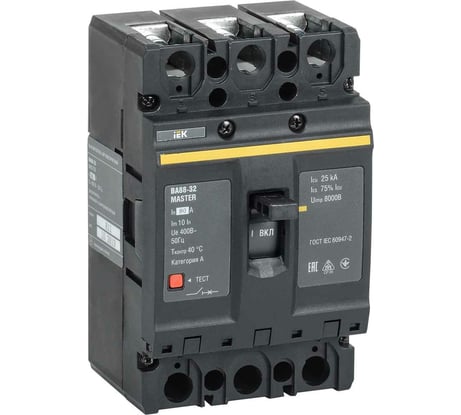 Автоматический выключатель IEK ВА88-32 3Р 80А 25кА MASTER SVA10-3-0080-02