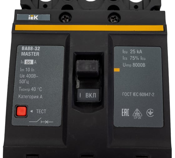 Автоматический выключатель IEK ВА88-32 3Р 50А 25кА MASTER SVA10-3-0050-02