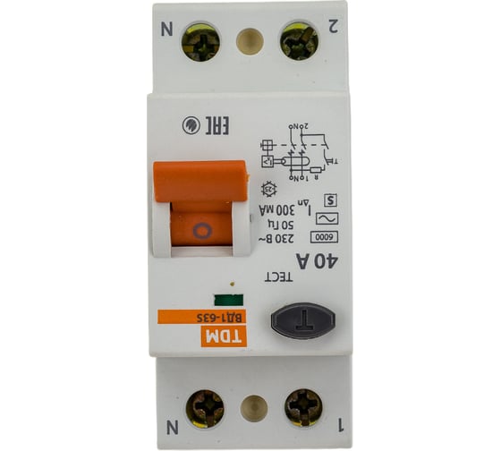 Устройство защитного отключения TDM ELECTRIC УЗО ВД1-63S 2Р 40А 300мА SQ0203-0057