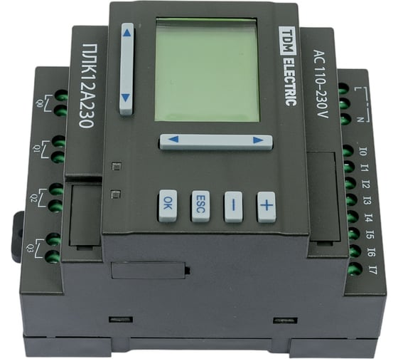 Программируемый логический контроллер TDM ELECTRIC ПЛК12A230 с дисплеем 230В SQ0750-0001