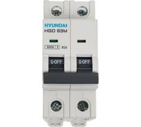 Автоматический выключатель Hyundai HGD63-M 2PMBS0000C 00016 2п, 16А, 6kA, хар-ка B 13.04.001012