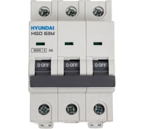 Автоматический выключатель Hyundai HGD63-M 3PMDS0000C 00006 3п, 6А, 6kA, хар-ка D 13.04.000896