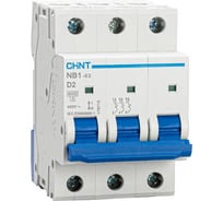 Автоматический модульный выключатель CHINT 3п D 2А 6кА NB1-63 (R) 179715