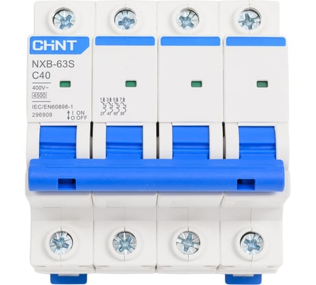 Автоматический модульный выключатель CHINT 4п C 40А 4.5кА NXB-63S (R) 296909