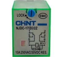 Промежуточное реле с кнопкой тестирования CHINT NJDC-17(D)/2Z 2 конт. с инд. LED 10А AC 220В 651044
