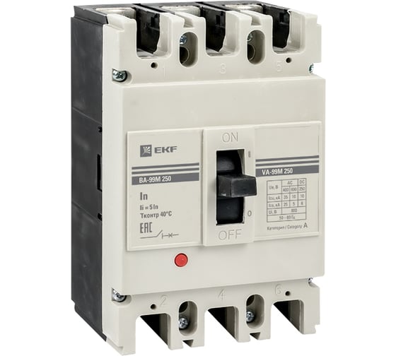 Автоматический выключатель EKF ВА-99М 250/100А 3P 5In 35кА PROxima mccb99-3P5In250-100m 1