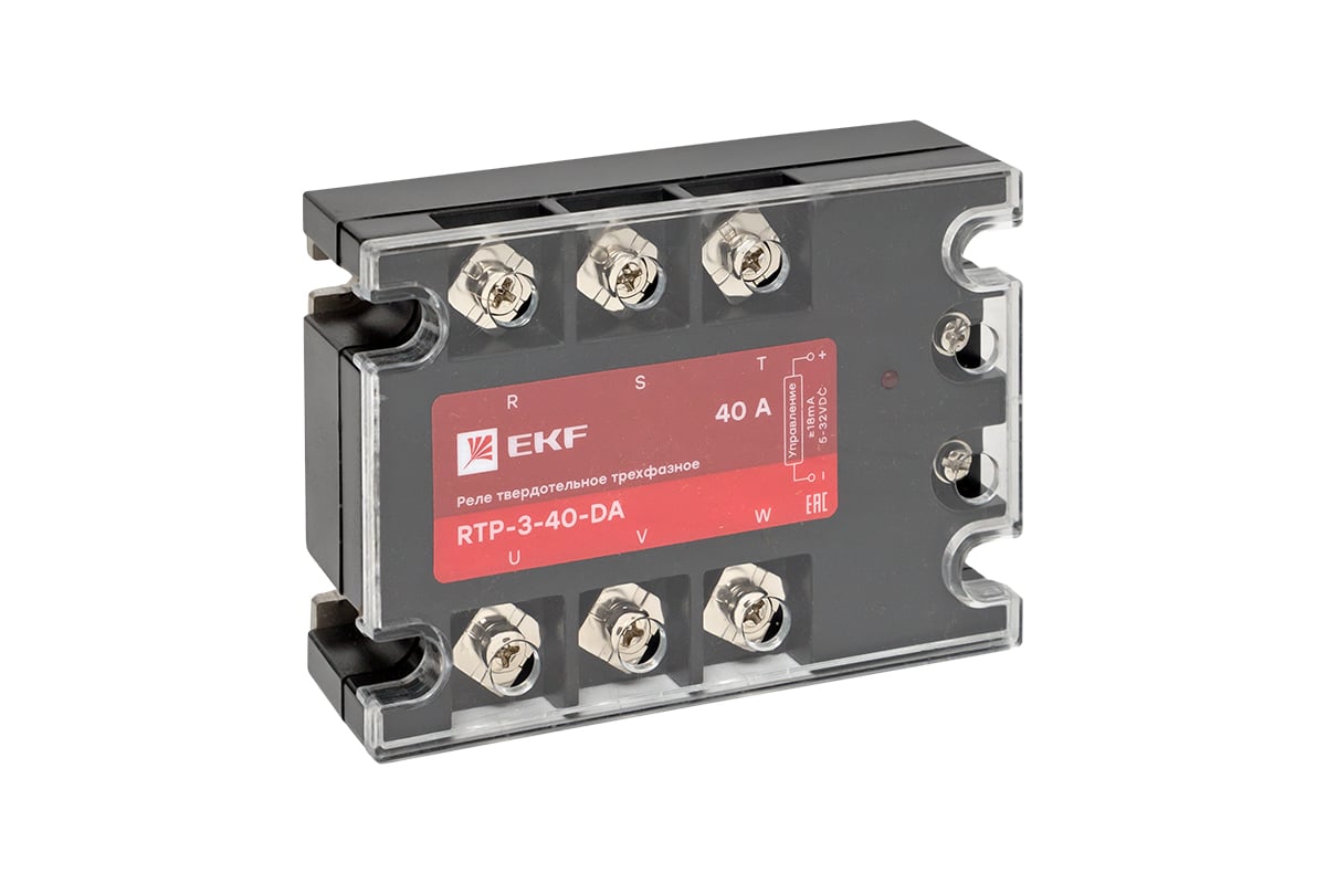 Твердотельное трехфазное реле EKF RTP-40-DA PROxima rtp-3-40-da - выгодная  цена, отзывы, характеристики, фото - купить в Москве и РФ