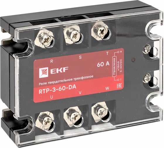 Твердотельное трехфазное реле EKF RTP-60-DA PROxima rtp-3-60-da 1