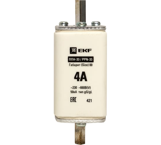 Плавкая вставка EKF ППН-33 160/4А габарит 00 fus-33/160/4