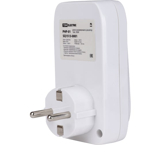 Реле напряжения в розетку TDM ELECTRIC РНР-01, 16А SQ1513-0001