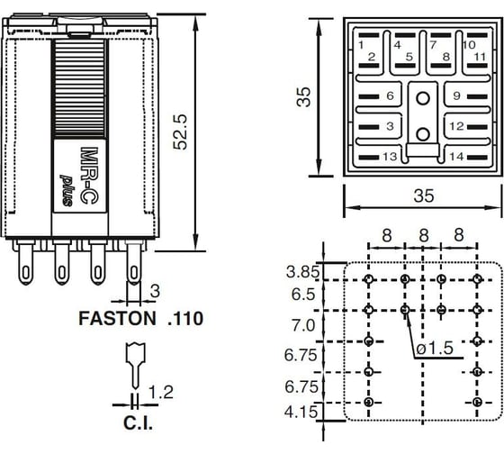 Промежуточное реле ComatReleco C4-R30/DC110V PN118689