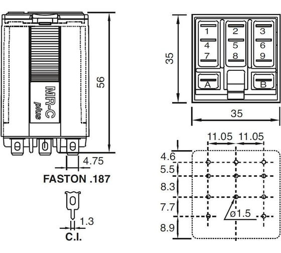 Промежуточное реле ComatReleco C5-A30/AC230V PN118700