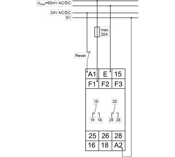 Реле контроля напряжения TELE G2UM10VL20 24-240V AC/DC 2390307