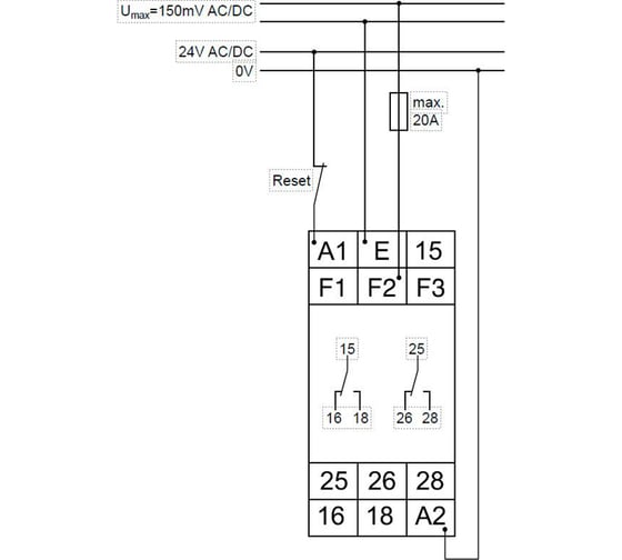 Реле контроля напряжения TELE G2UM10VL20 24-240V AC/DC 2390307