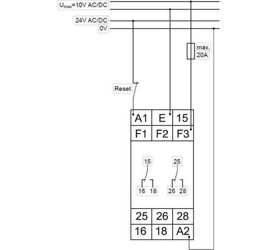 Реле контроля напряжения TELE G2UM10VL20 24-240V AC/DC 2390307