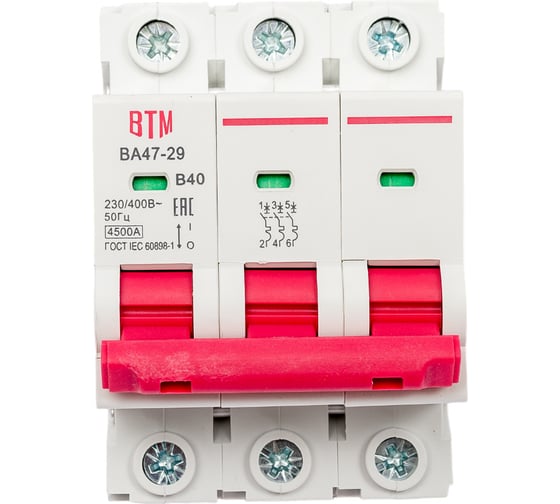 Автоматический выключатель ВТМ (S) ВА 47-29 3р 40А 4,5кА хар.В ВТМ00026604