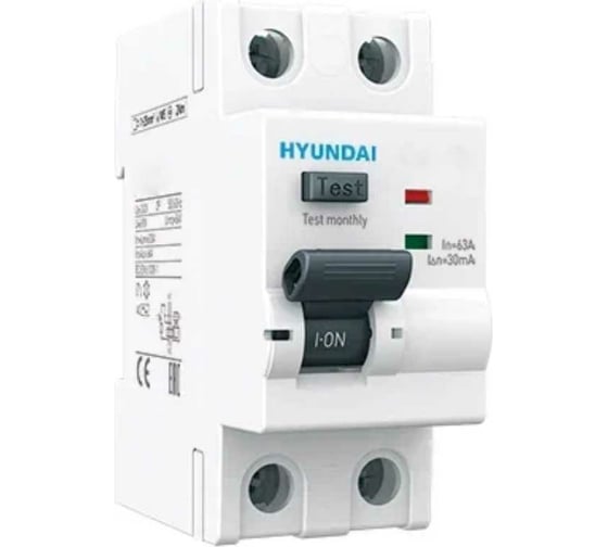 Дифференциальный автомат Hyundai HRO63M 1NG4C0000C 00040G 1п + нейтр., 40A ток, к.з. 13.06.000115