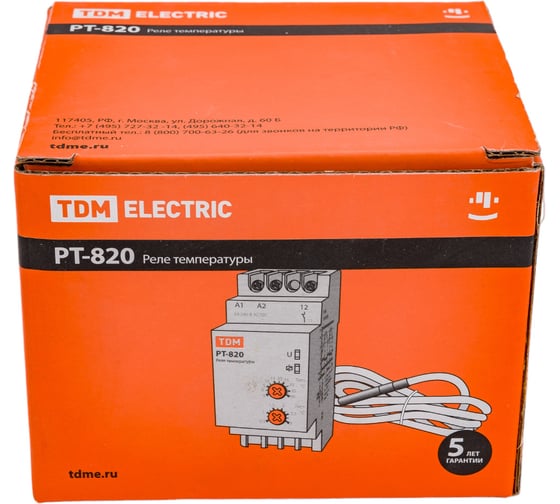 Реле температуры TDM ELECTRIC РТ-820 -5+40С, 24-240В, АС/DC, с датчиком, IP67 SQ1508-0001