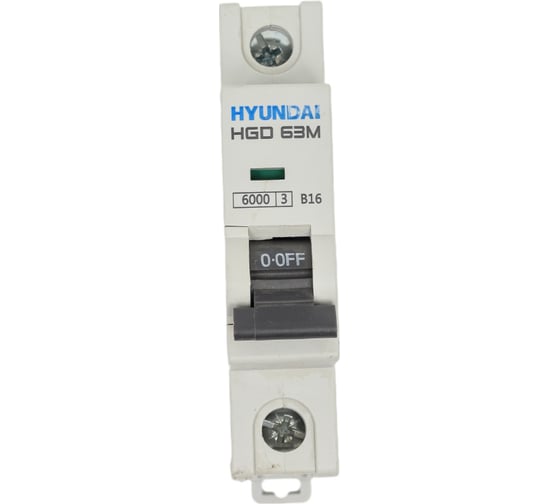 Автоматический выключатель Hyundai HGD63-M 1PMBS0000C 00016 1п, 16А, 6kA, хар-ка B 13.04.000856