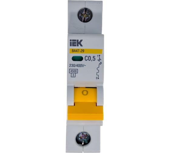 Автоматический выключатель IEK ВА47-29 1п, 0,5А, "С", 4.5кА MVA20-1-D05-C