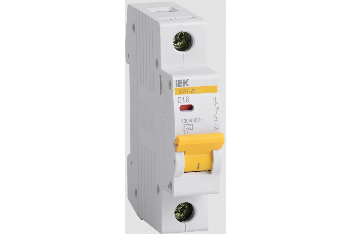 Автоматический выключатель IEK ВА47-29 1п, 16А, "С", 4.5кА MVA20-1-016 ...